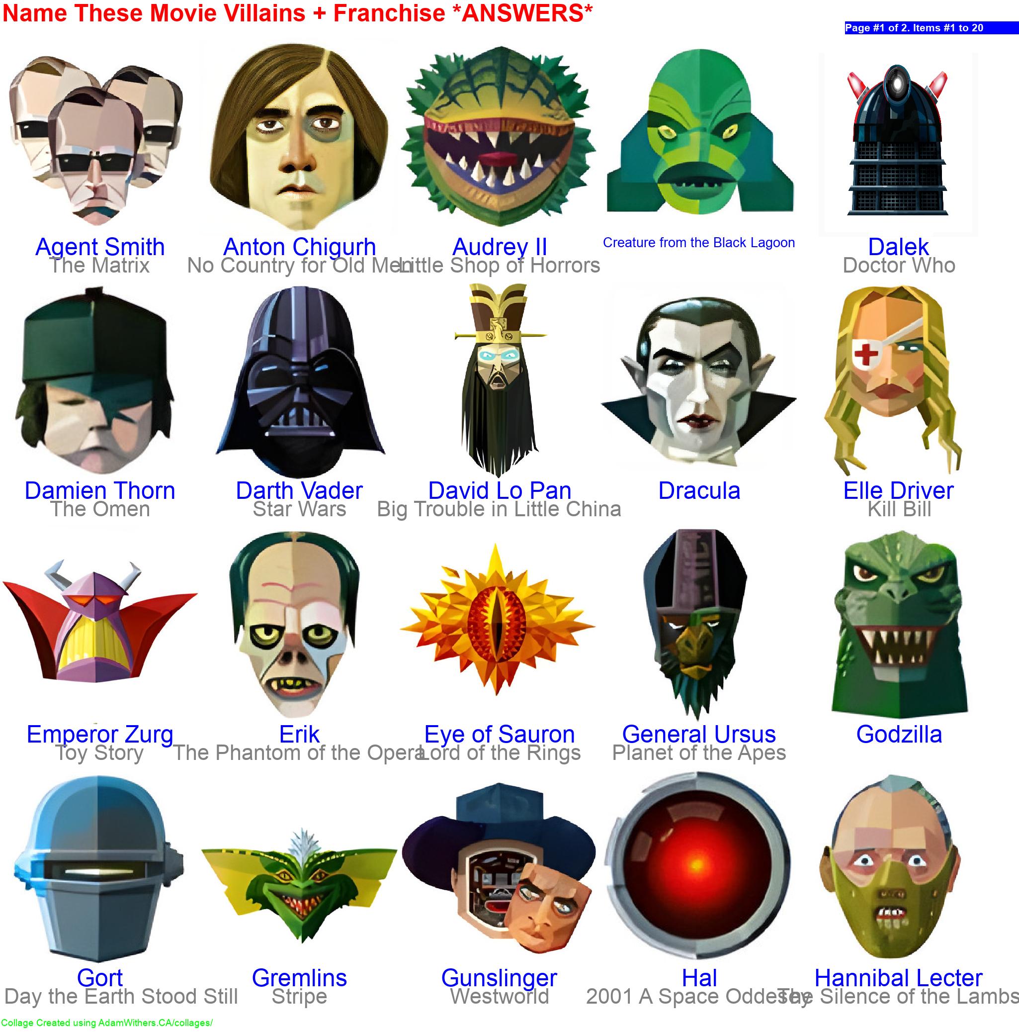 CollageA: guessMovieVillains2 Page 1